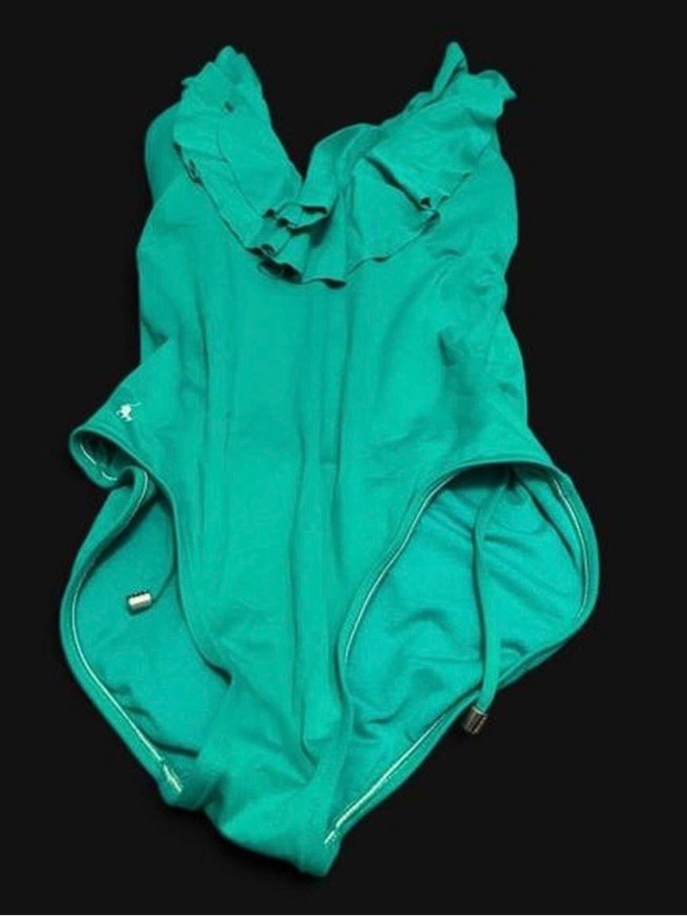 Polo by Ralph Lauren Teal Ruffle-Trim One-Piece Swimsuit